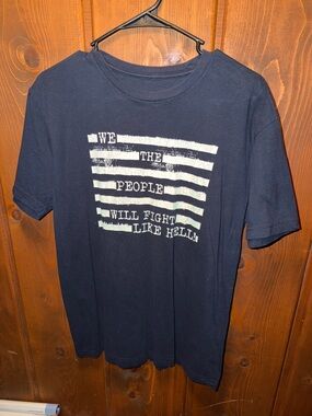 Graphic Short Sleeve Tee in Black - 'We The People'